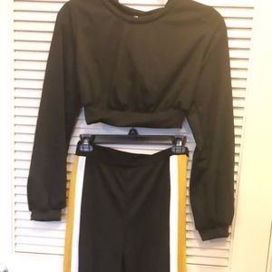 black/yellow long sleeve pant set, brand new